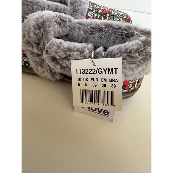 Skechers BOBS Too Cozy Snuggle Rovers Slipper Shoes Dog Print Faux Fur Women's 9 - Picture 10 of 10